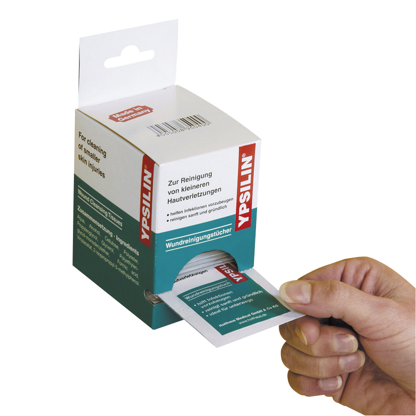 HOLTHAUS YPSILIN Wundreinigungstücher (5 Stück in Schachtel)