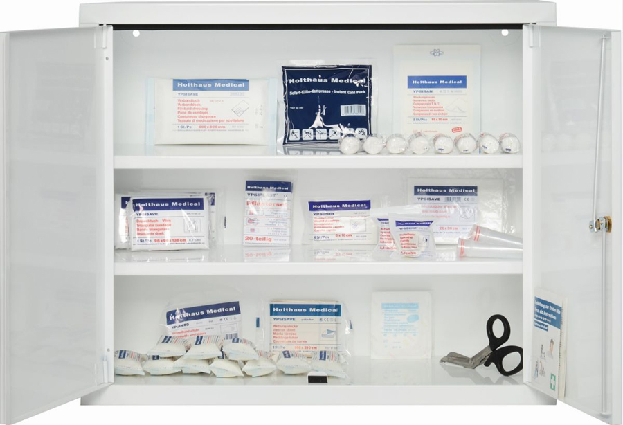 HOLTHAUS Securitas Verbandsschrank Stahlblech 2-türig leer